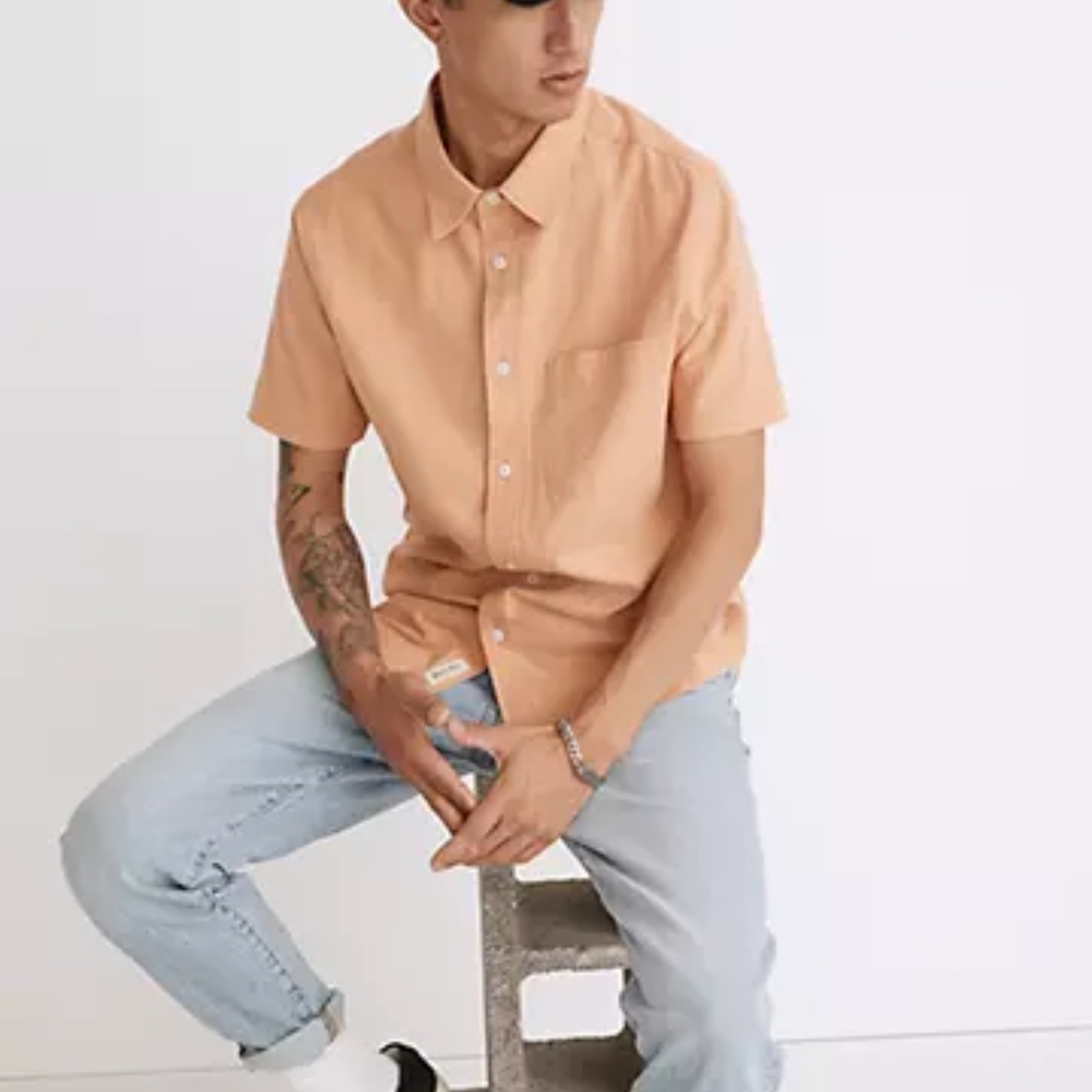 Madewell Peach Button Down